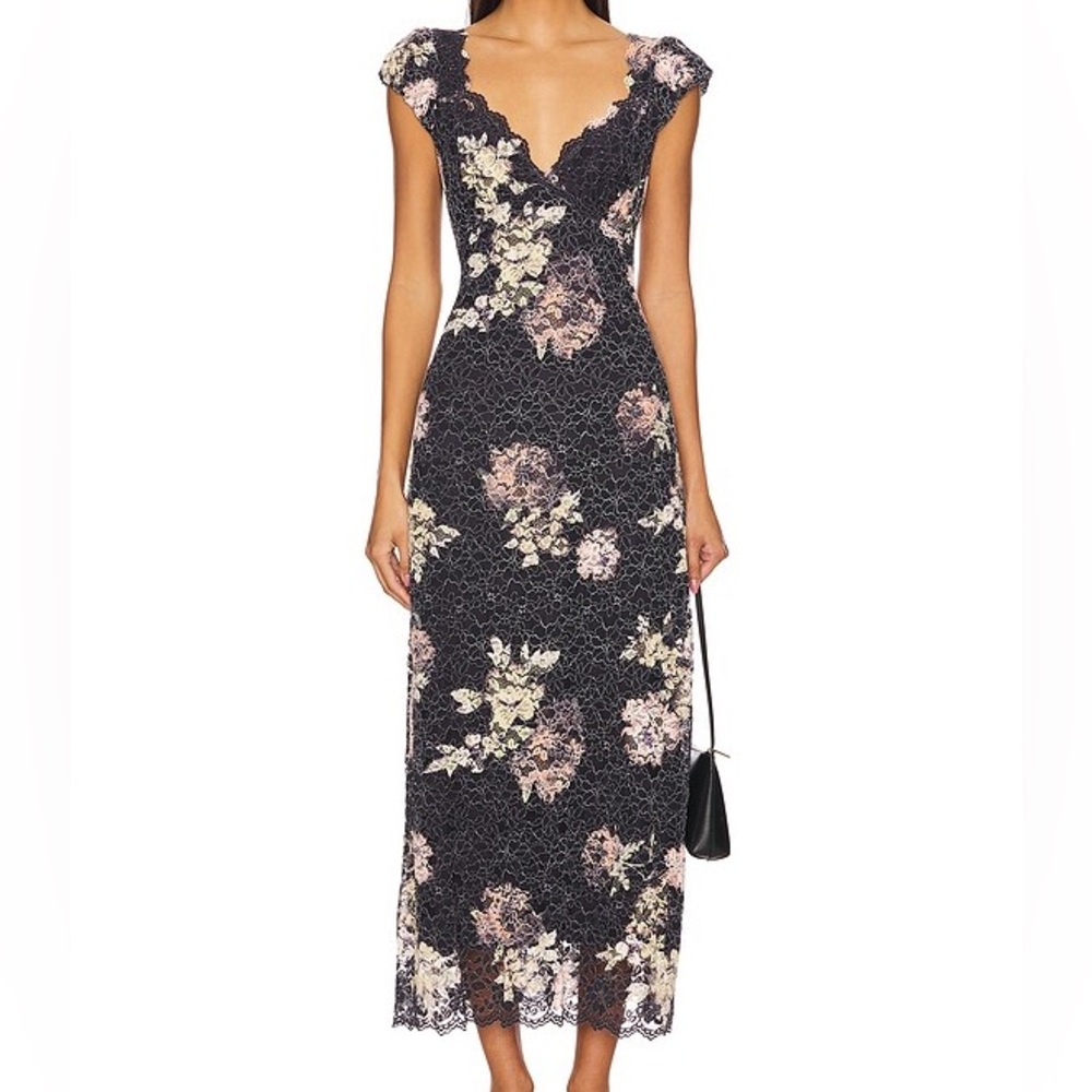 Free People x REVOLVE Butterfly Babe Lace Maxi Dress in Black Combo